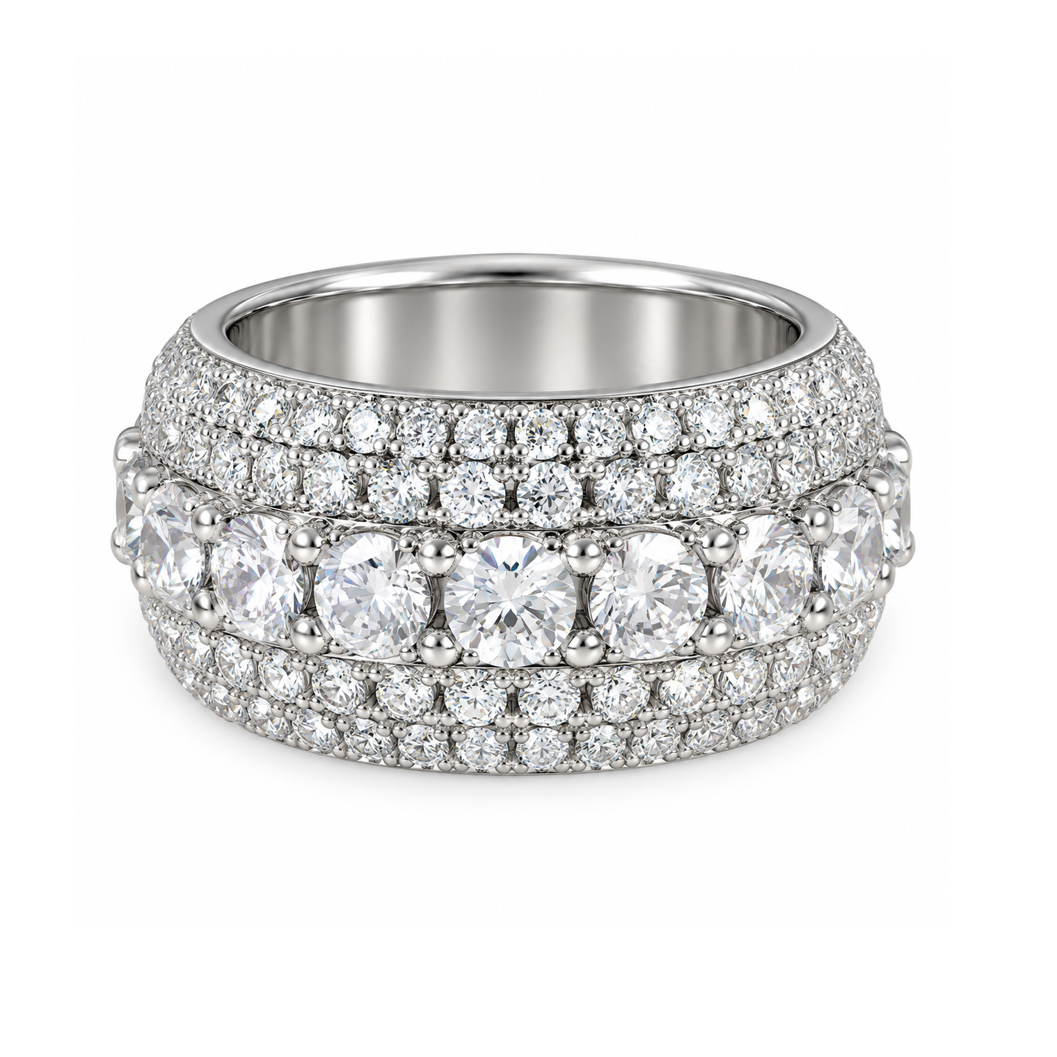 Iced Out VVS 5-Layer Moissanite Diamond Ring