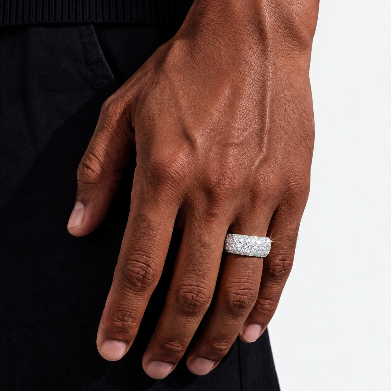 Iced Out VVS 5-Layer Moissanite Diamond Ring