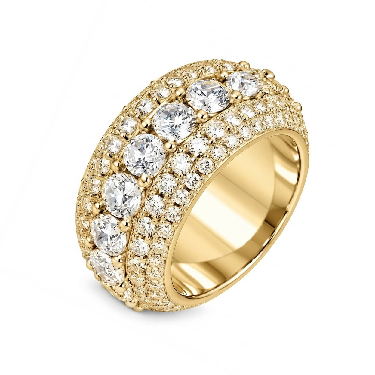 Iced Out VVS 5-Layer Moissanite Diamond Ring