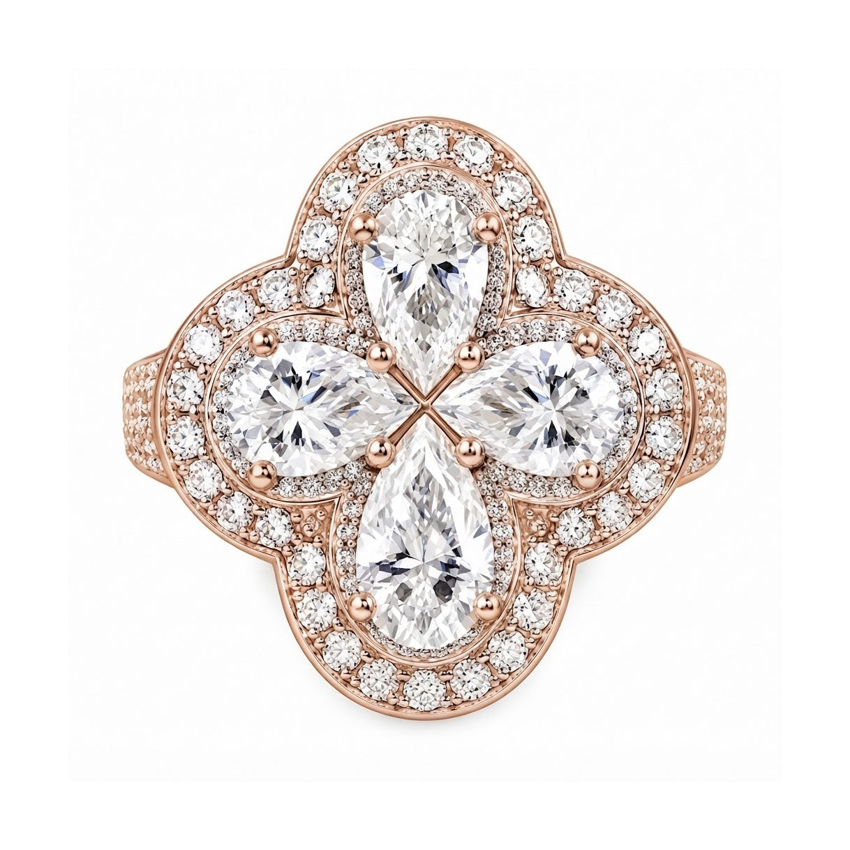 Four Leaf Clover Diamond Ring