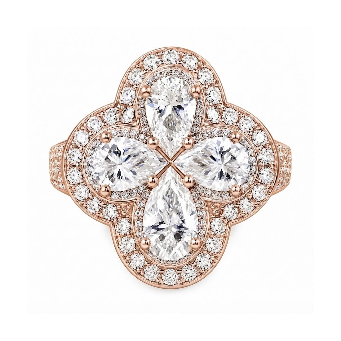 Four Leaf Clover Diamond Ring