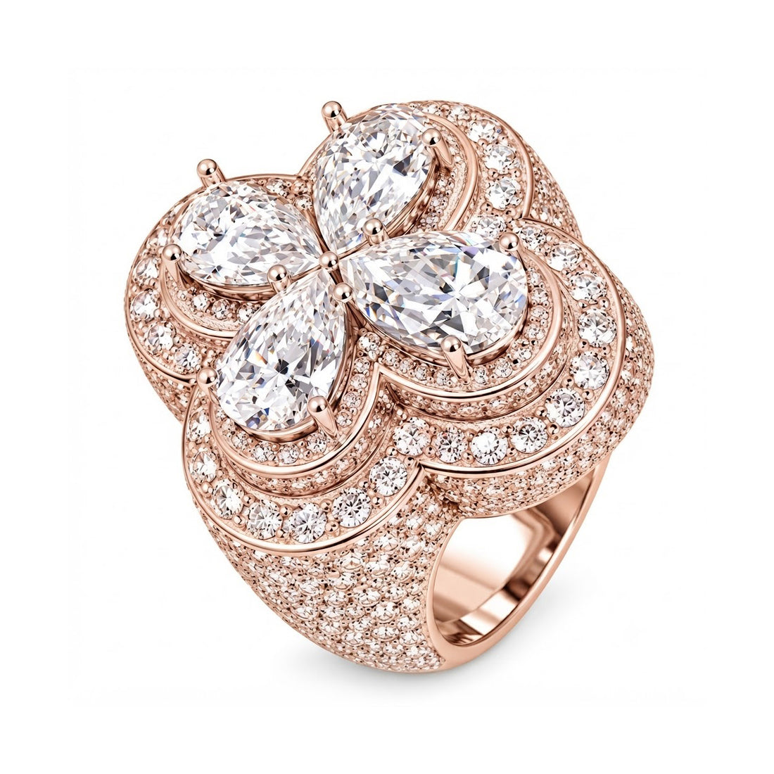 Four Leaf Clover Diamond Ring