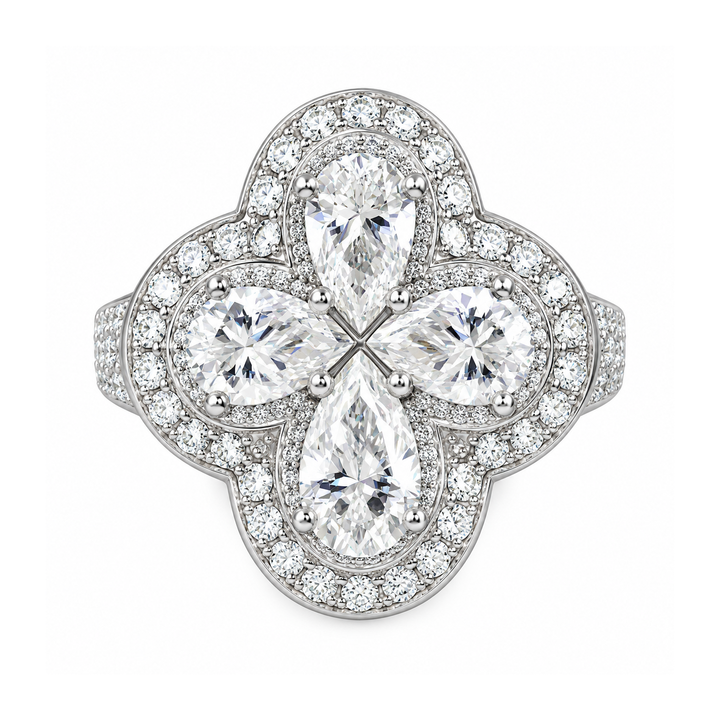 Four Leaf Clover Diamond Ring