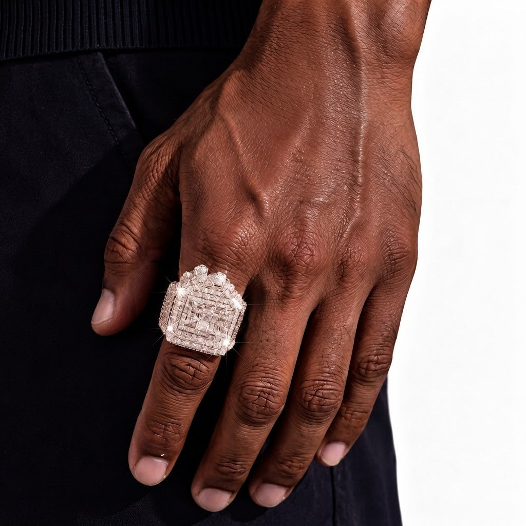 Moissanite Trap House Diamond Ring