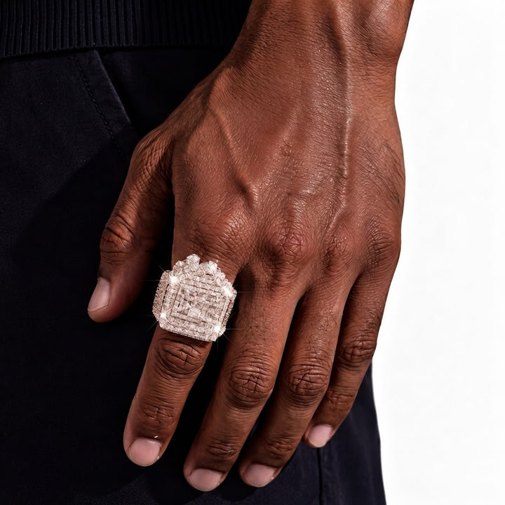 Moissanite Trap House Diamond Ring