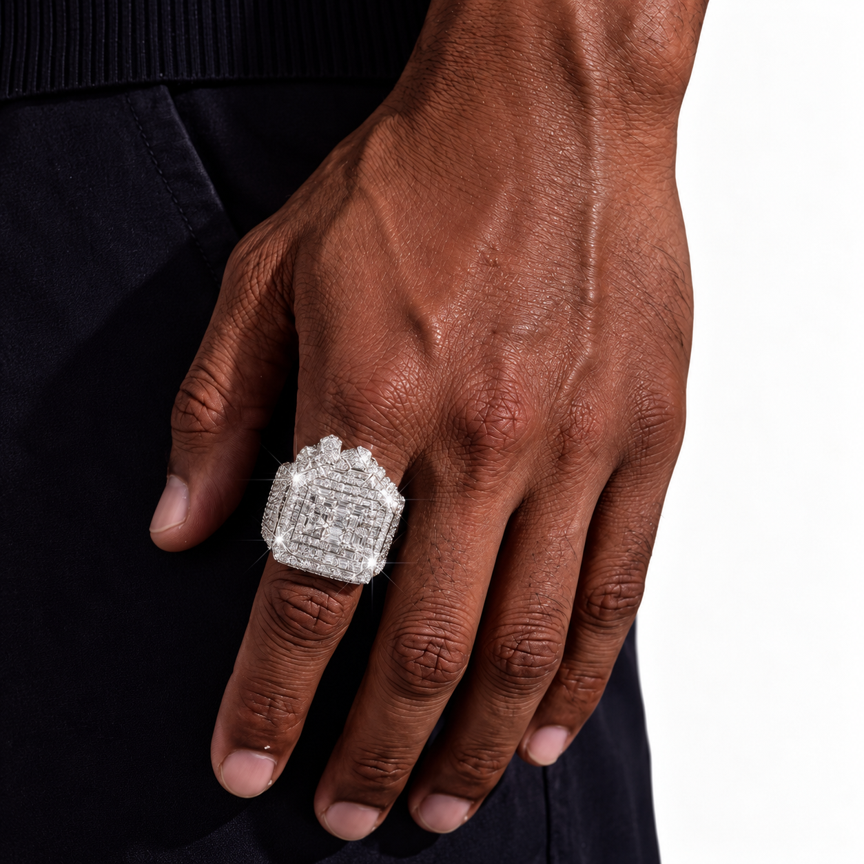 Moissanite Trap House Diamond Ring