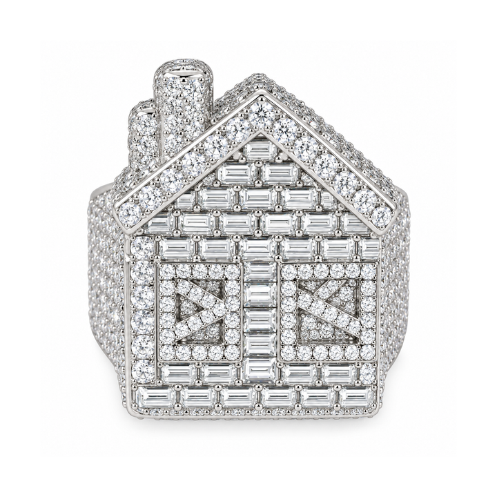 Moissanite Trap House Diamond Ring