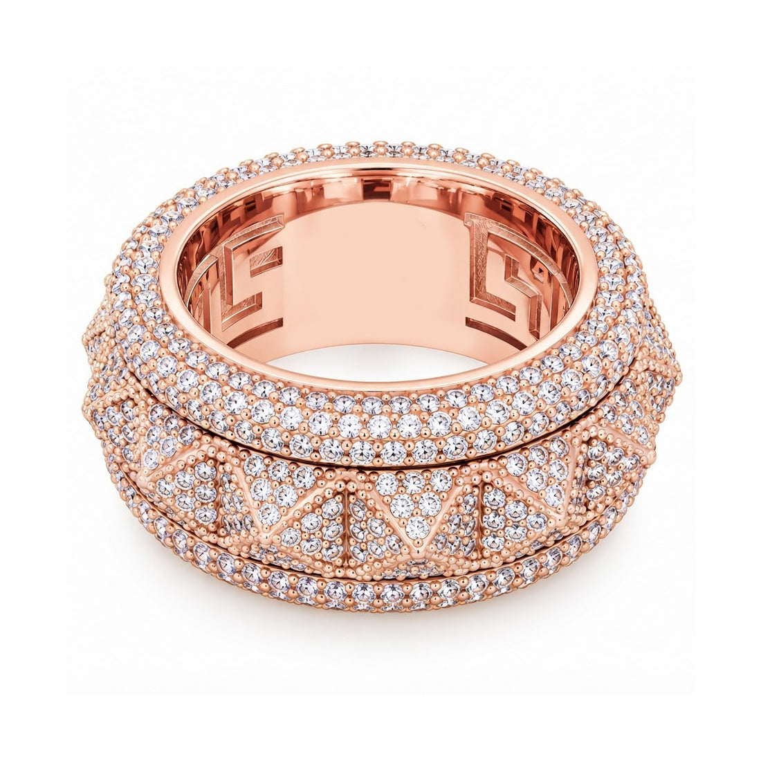 Spike-Studded Icy Spinner Diamond Ring
