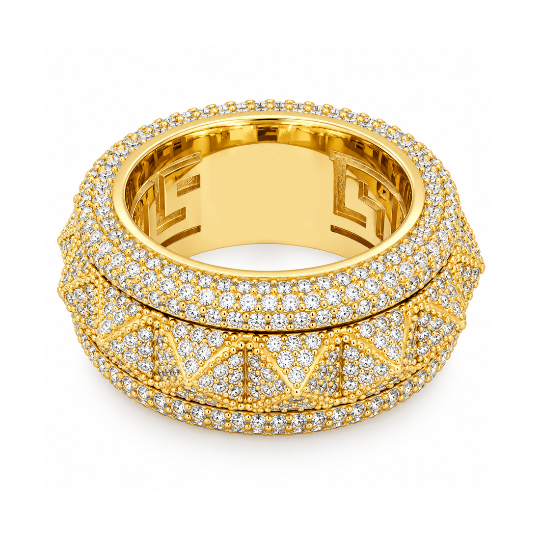 Spike-Studded Icy Spinner Diamond Ring