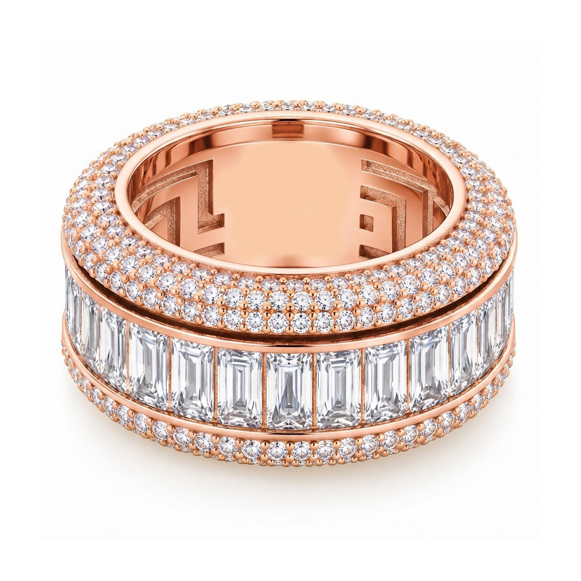Baguette-Cut Icy Spinner Diamond Ring