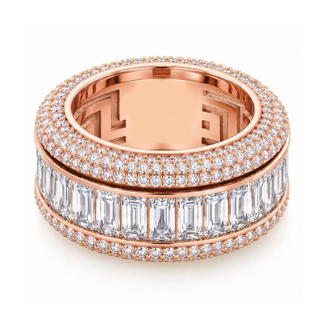 Baguette-Cut Icy Spinner Diamond Ring
