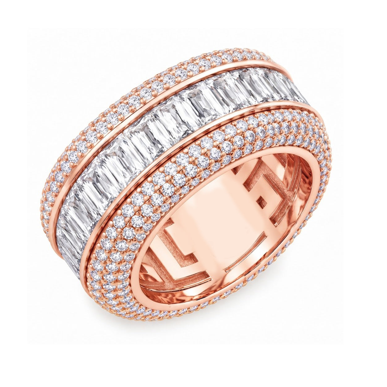 Baguette-Cut Icy Spinner Diamond Ring