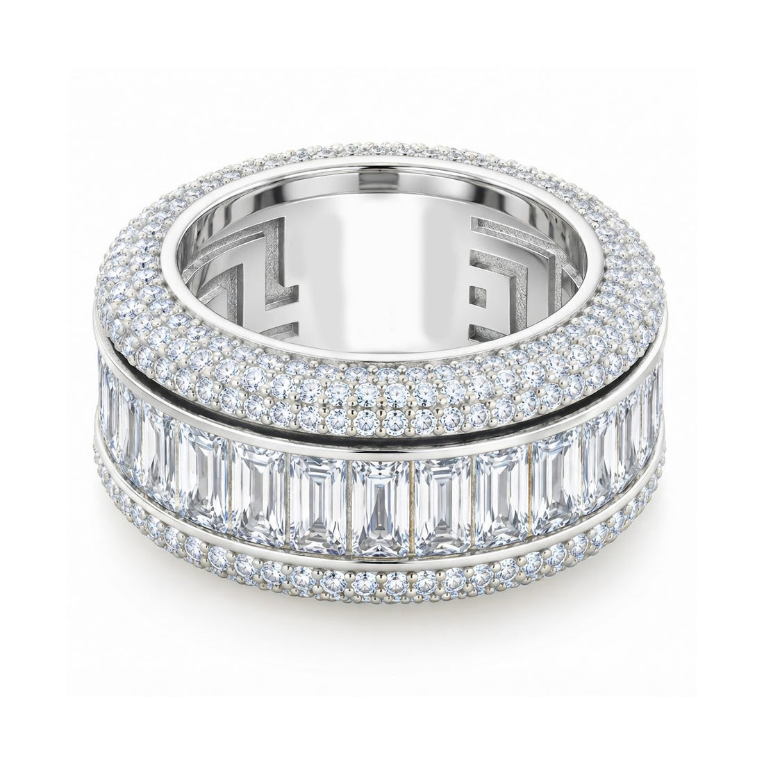 Baguette-Cut Icy Spinner Diamond Ring