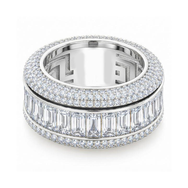 Baguette-Cut Icy Spinner Diamond Ring