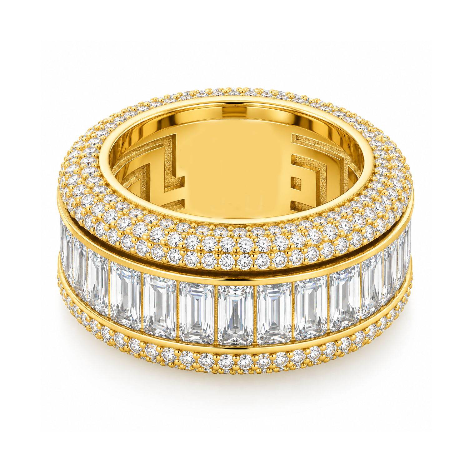 Baguette-Cut Icy Spinner Diamond Ring