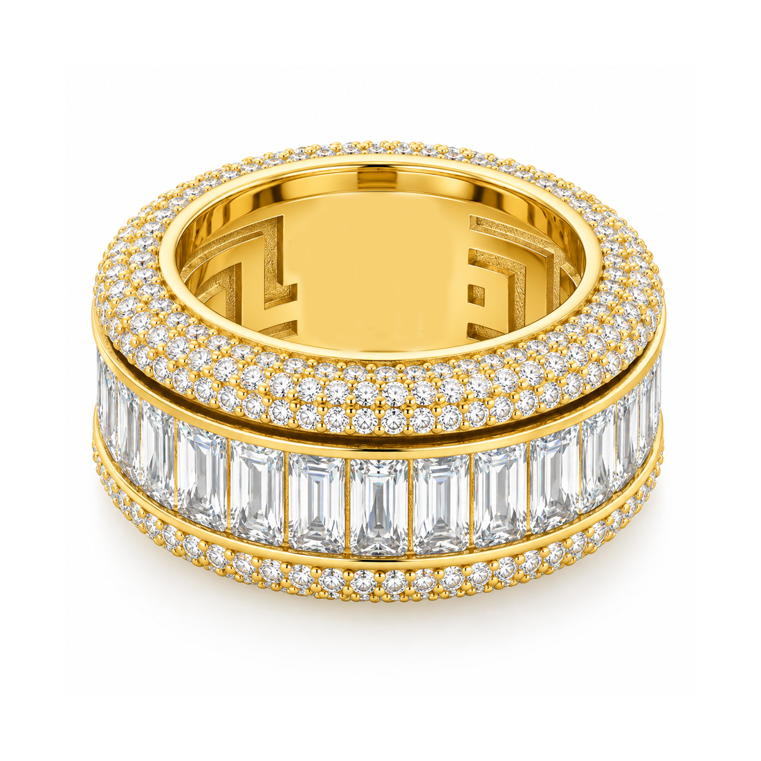 Baguette-Cut Icy Spinner Diamond Ring