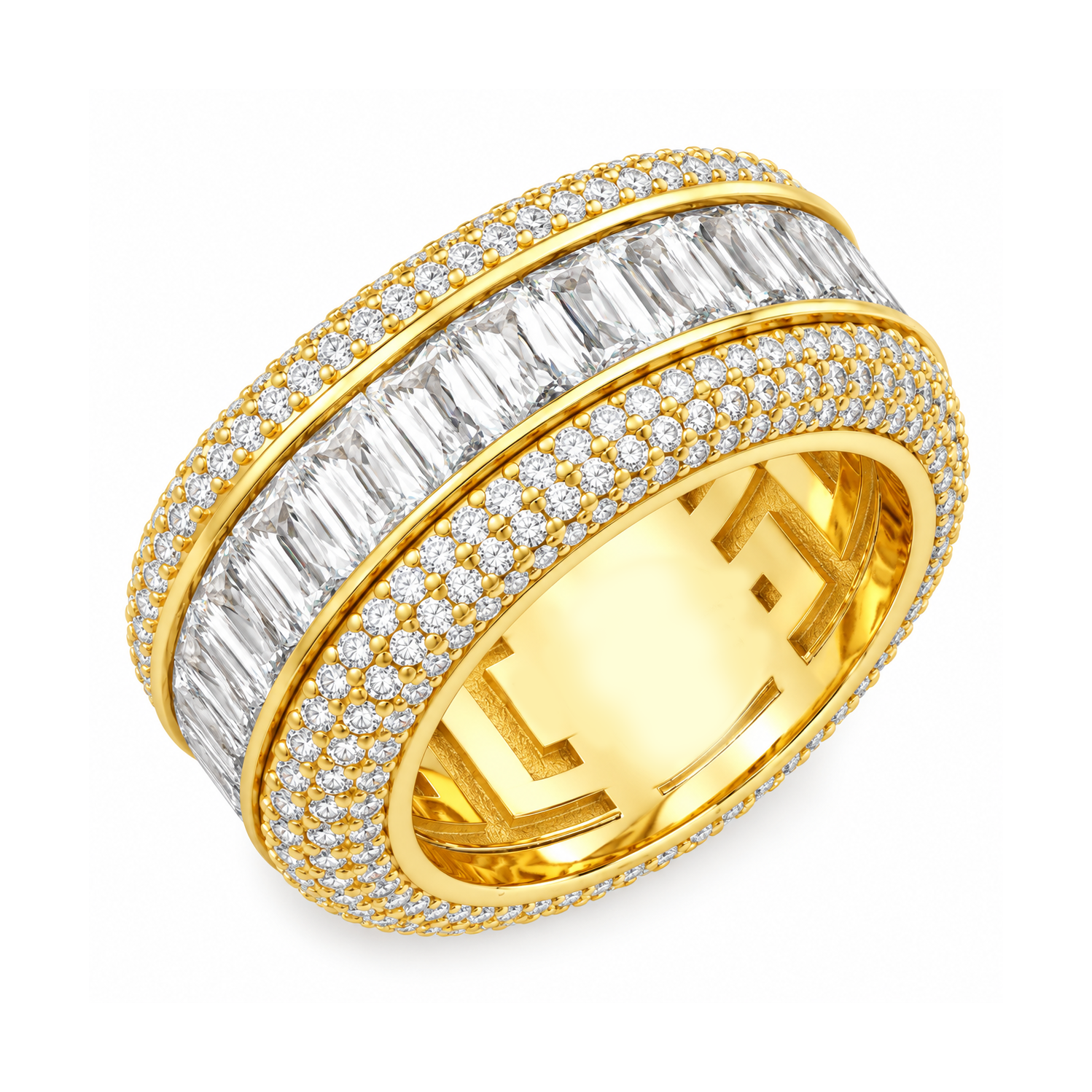 Baguette-Cut Icy Spinner Diamond Ring