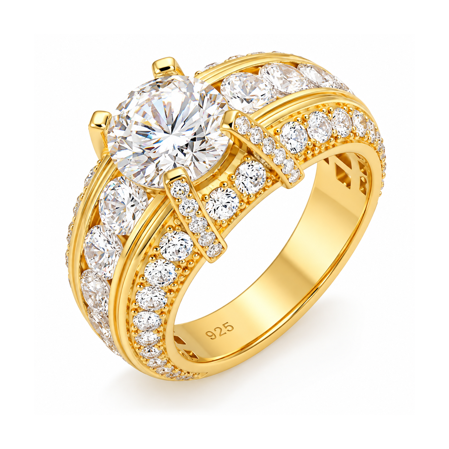 Solitaire Diamond Hip Hop Style Ring