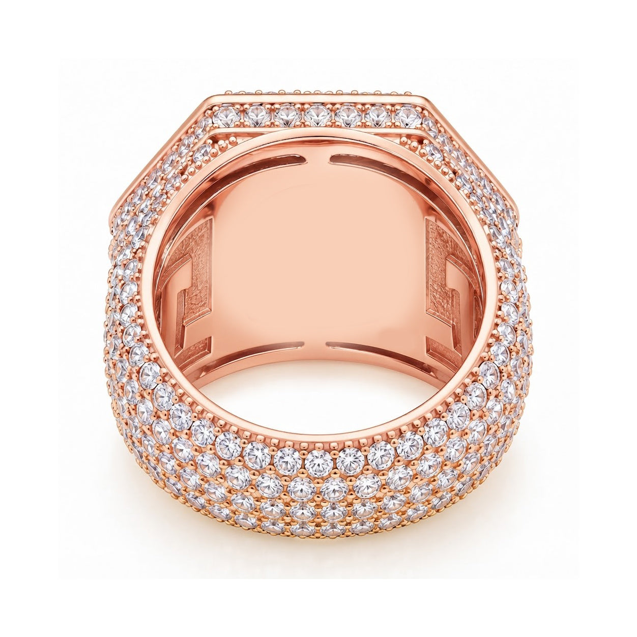 Triangle Round Diamond Hip Hop Ring