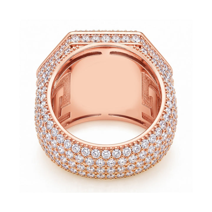 Triangle Round Diamond Hip Hop Ring