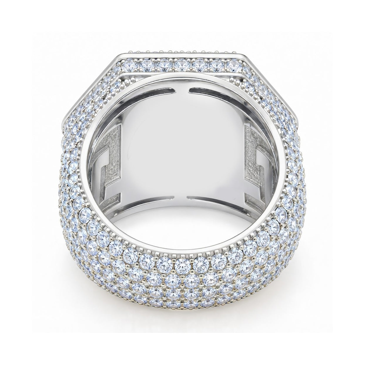 Triangle Round Diamond Hip Hop Ring