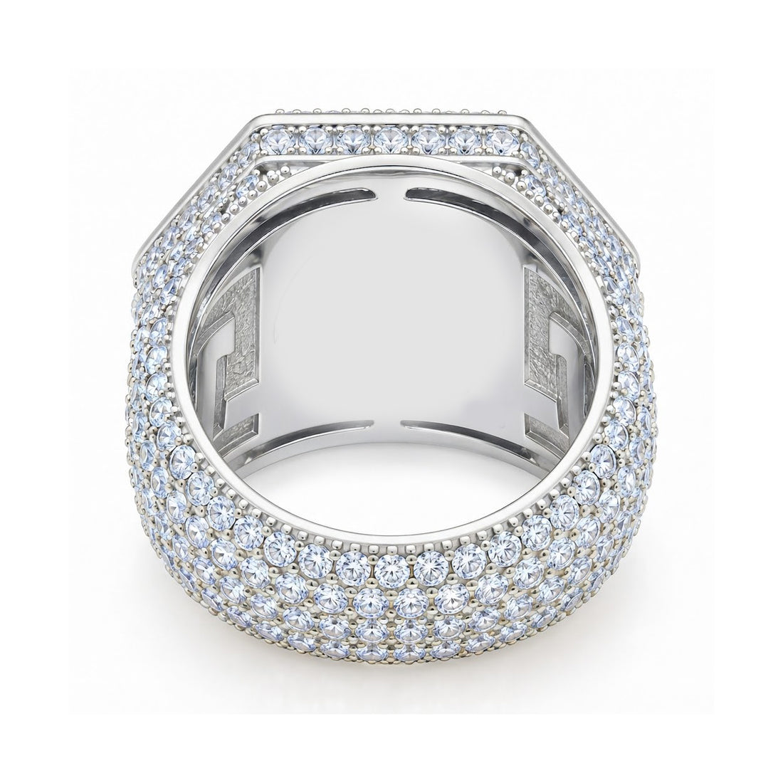 Triangle Round Diamond Hip Hop Ring