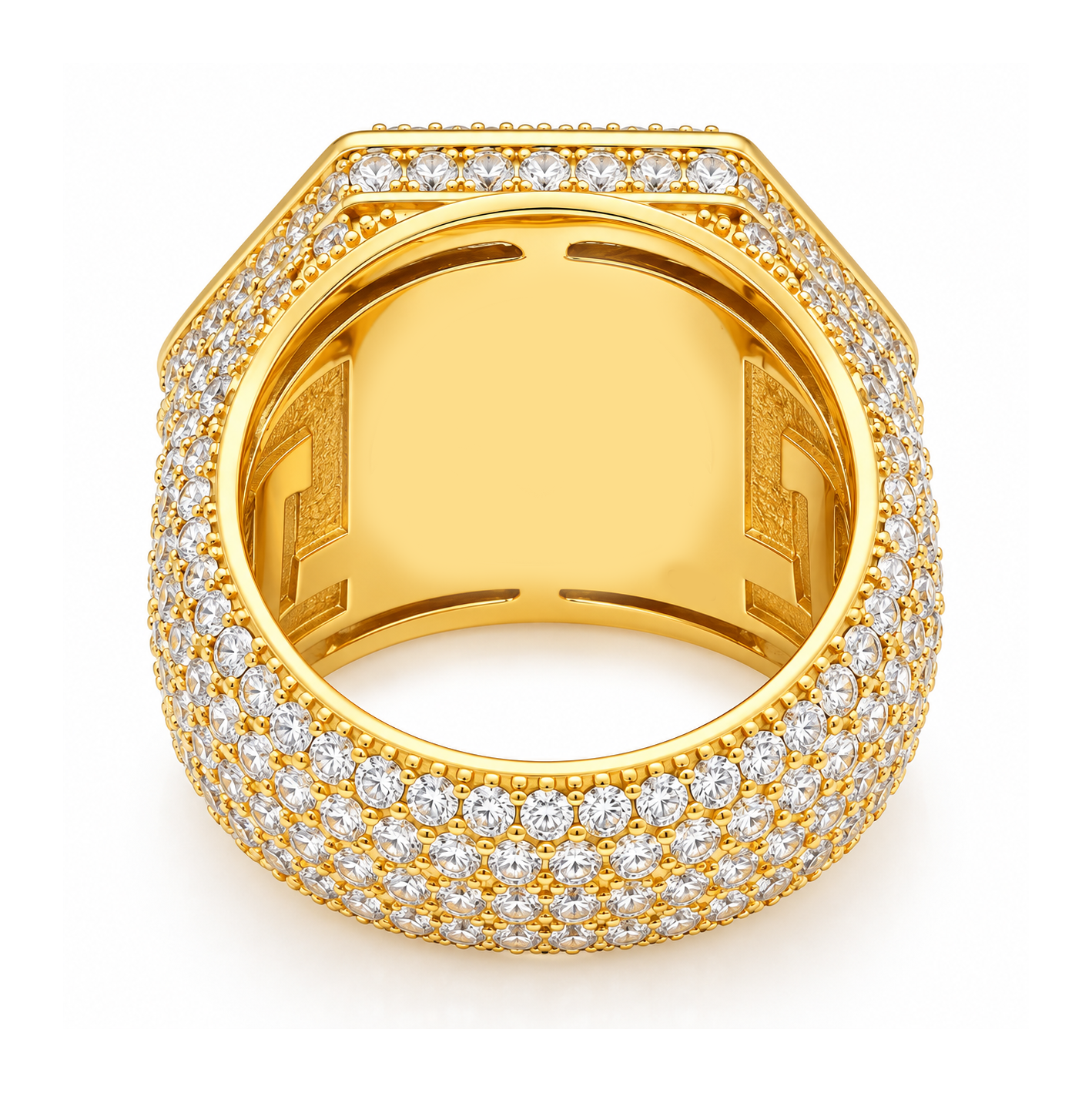 Triangle Round Diamond Hip Hop Ring
