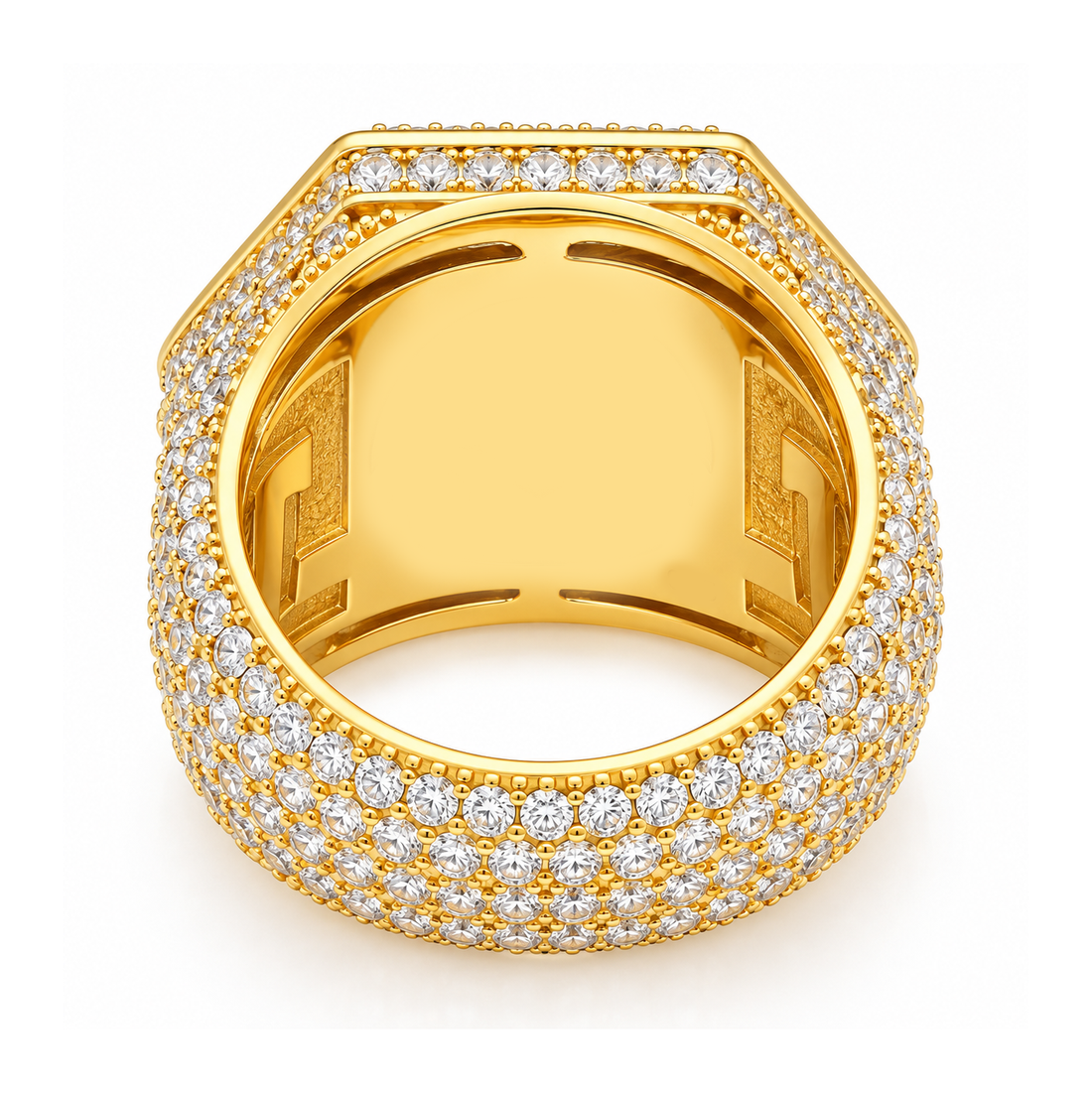 Triangle Round Diamond Hip Hop Ring