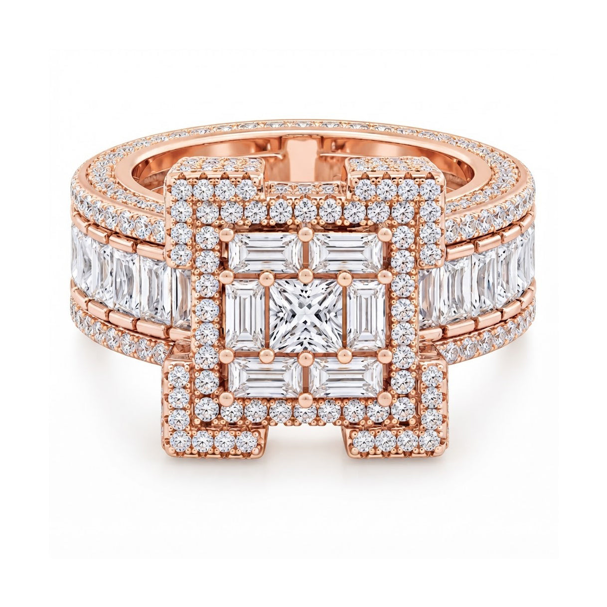 Baguette Cut Square Shape Diamond Ring