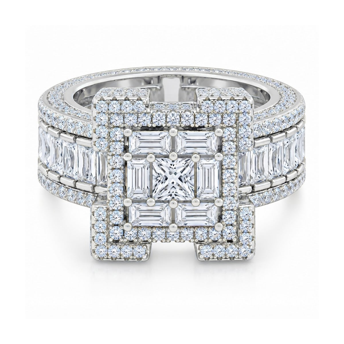 Baguette Cut Square Shape Diamond Ring