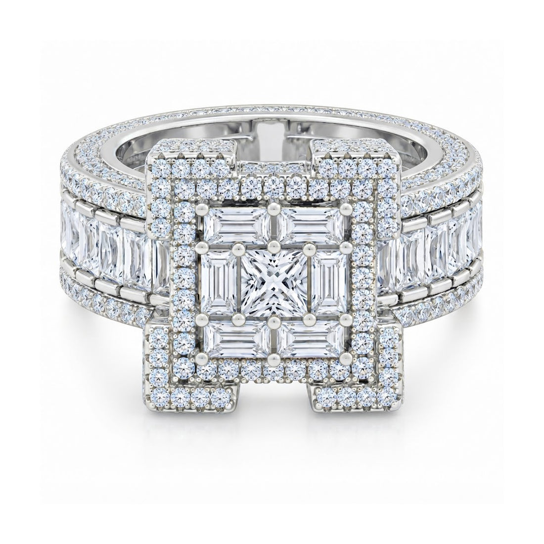 Baguette Cut Square Shape Diamond Ring