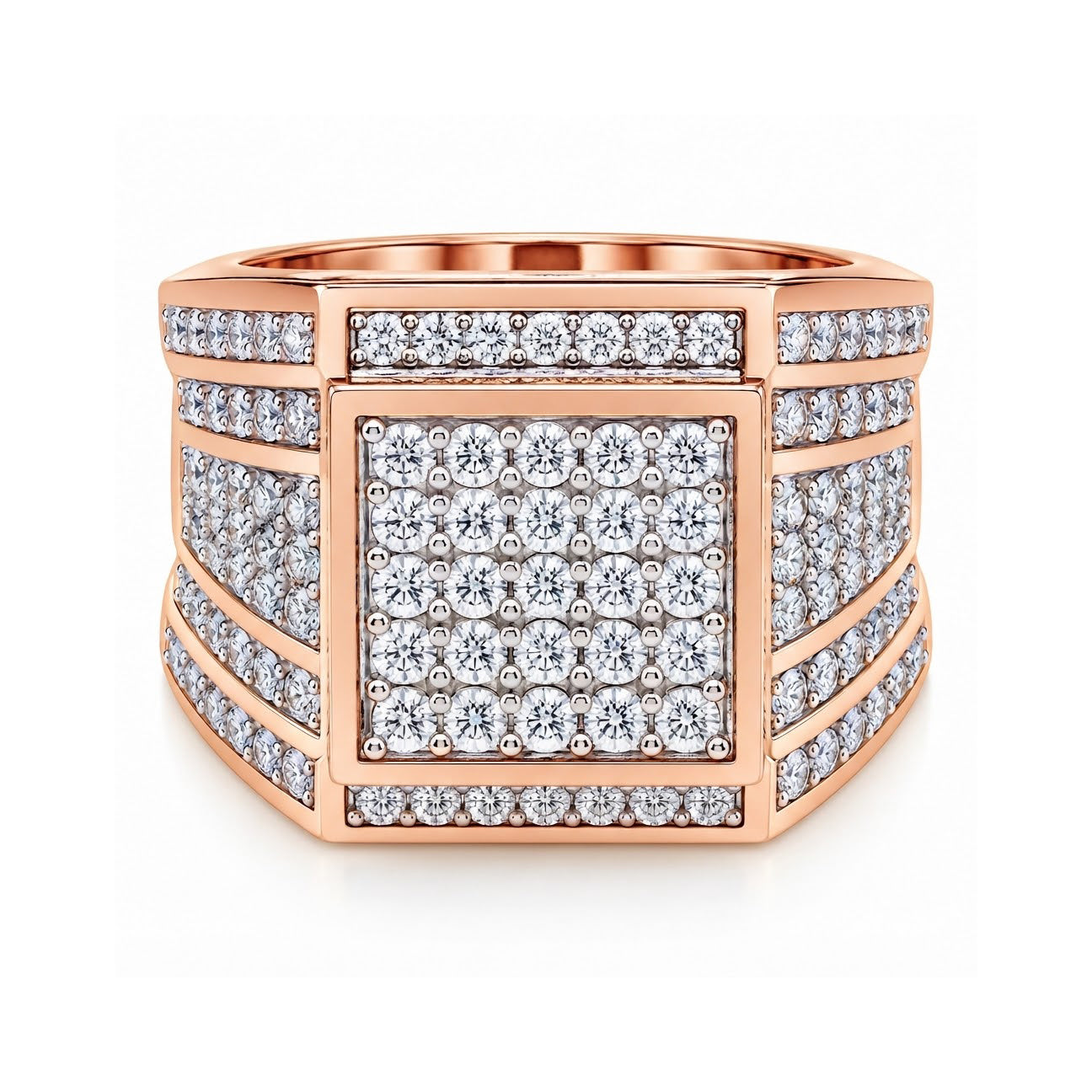 Cubist Moissanite Diamond Ring