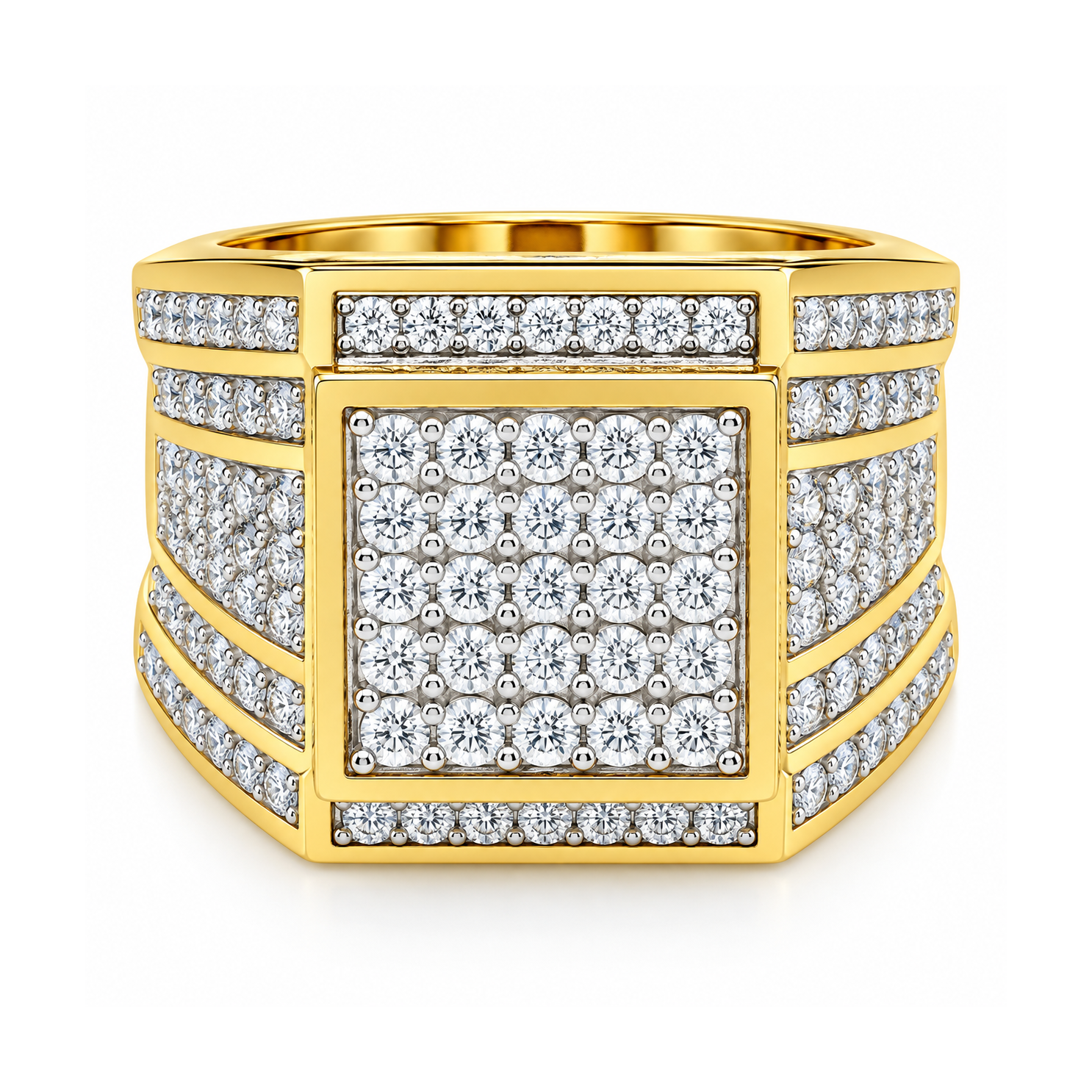 Cubist Moissanite Diamond Ring
