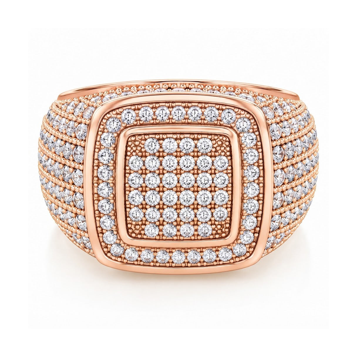 Platform Square Shape Diamond Ring