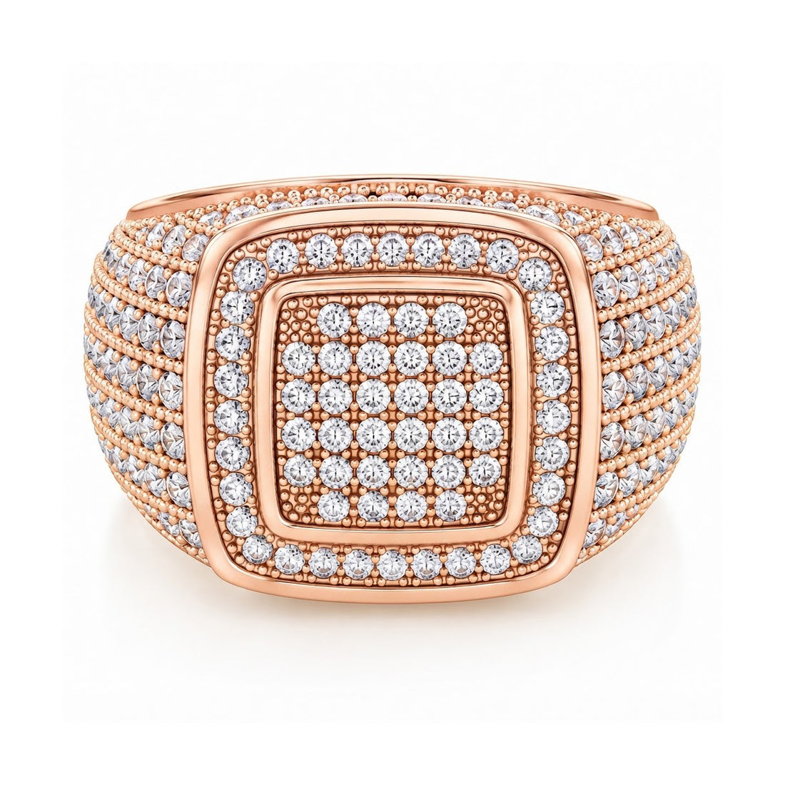 Platform Square Shape Diamond Ring