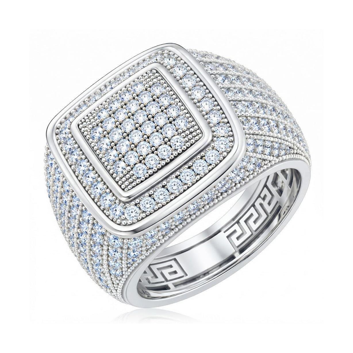 Platform Square Shape Diamond Ring
