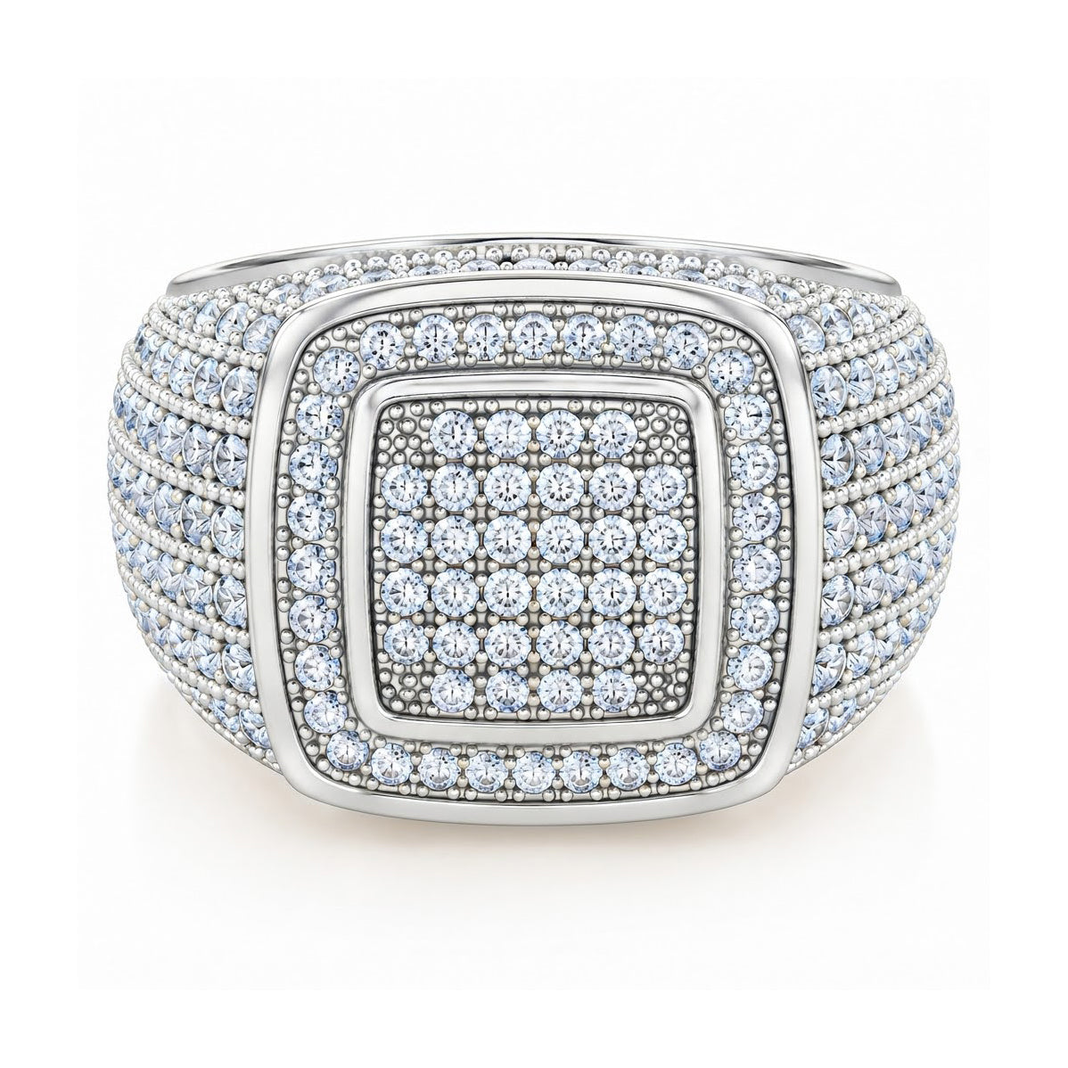 Platform Square Shape Diamond Ring