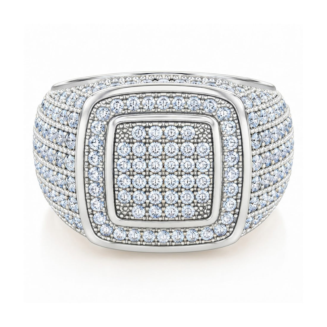 Platform Square Shape Diamond Ring