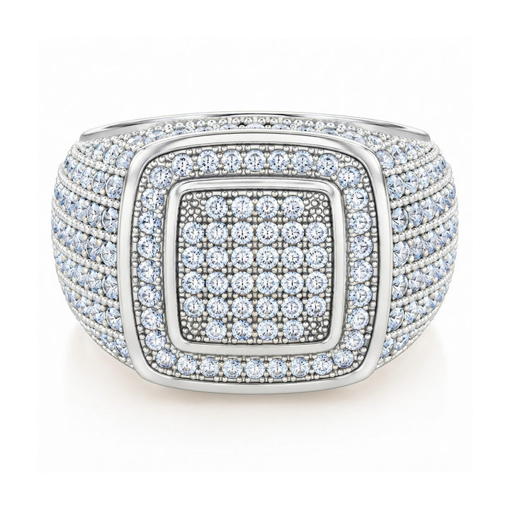 Platform Square Shape Diamond Ring