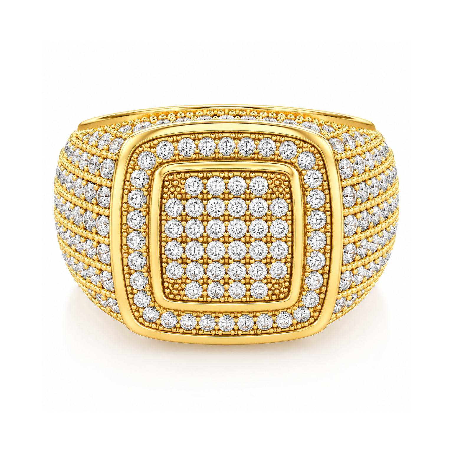 Platform Square Shape Diamond Ring