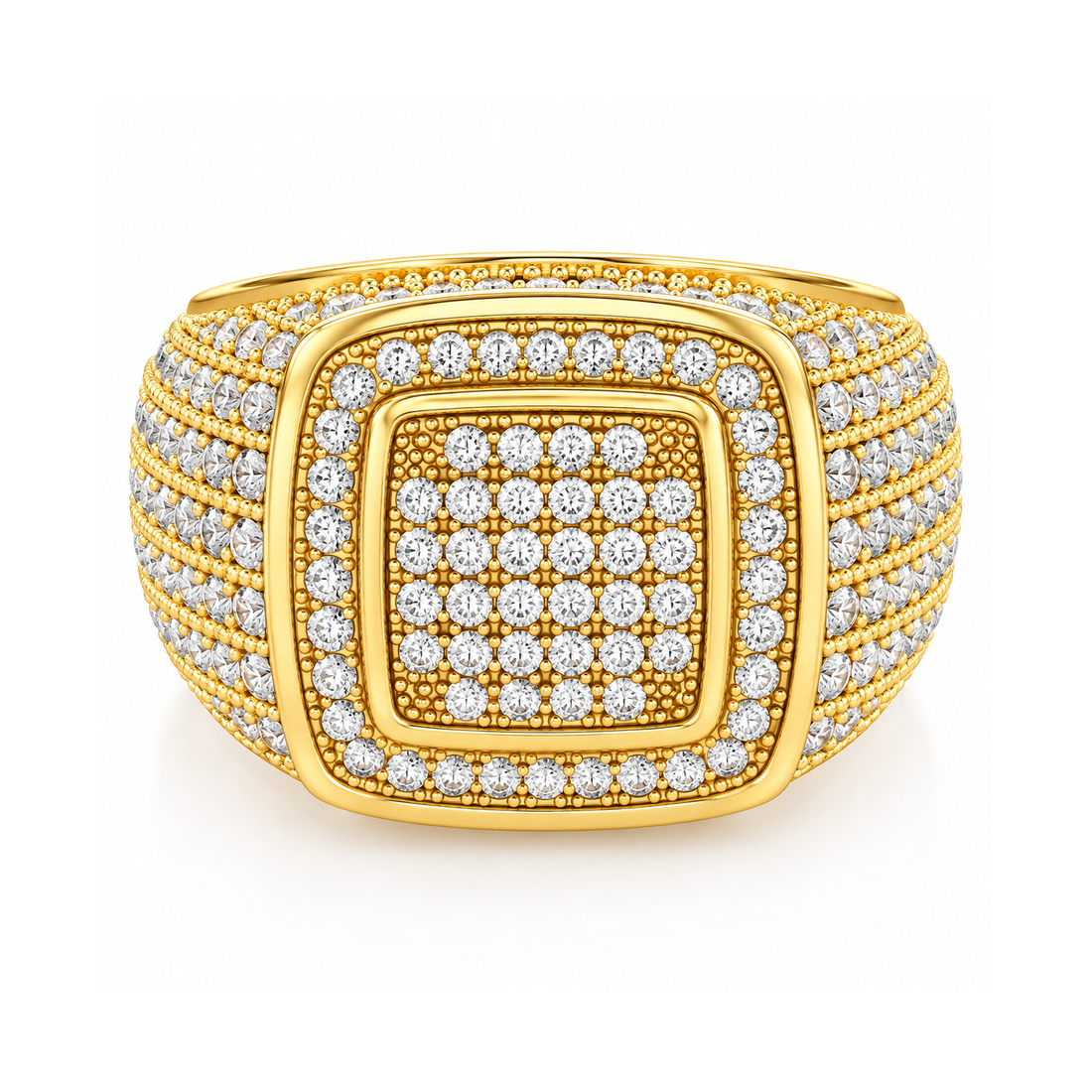 Platform Square Shape Diamond Ring