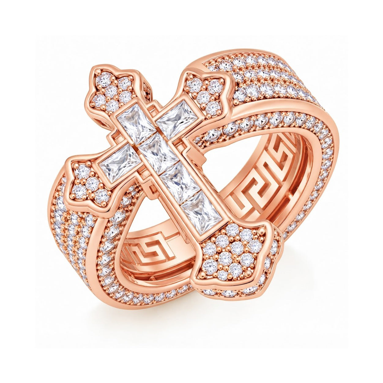 Fleur de Lis Cross Diamond Ring