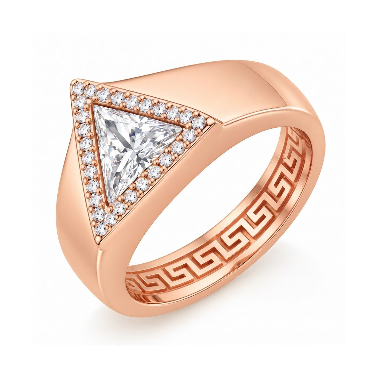 Trillion Cut Signet Diamond Ring