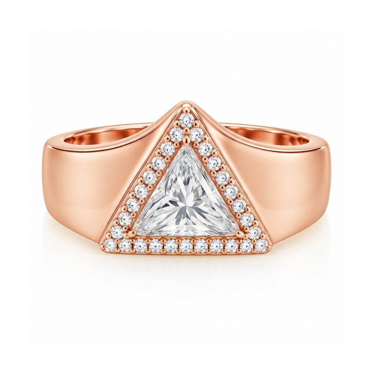 Trillion Cut Signet Diamond Ring