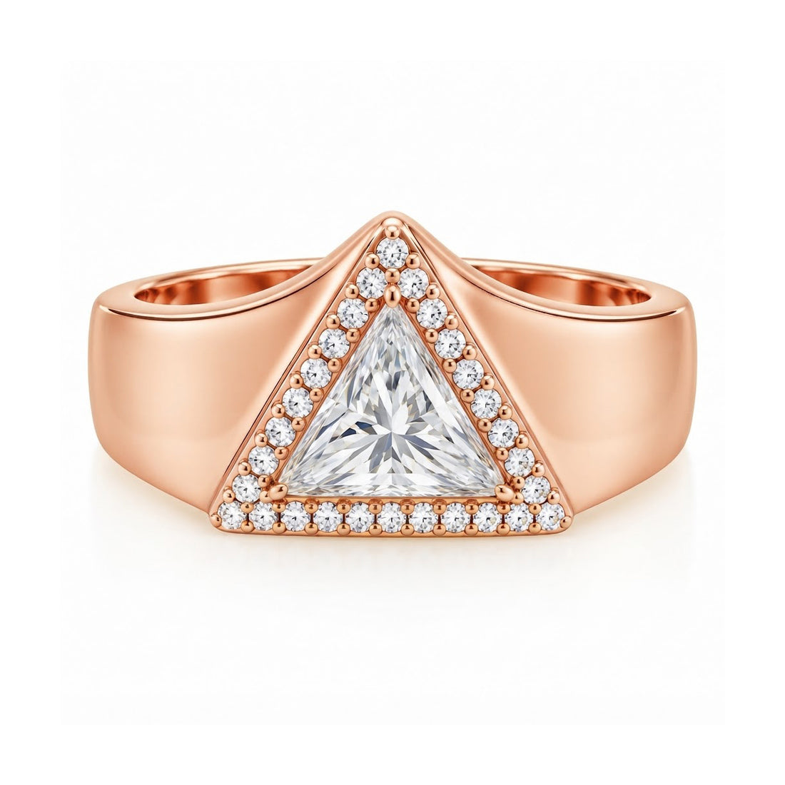 Trillion Cut Signet Diamond Ring