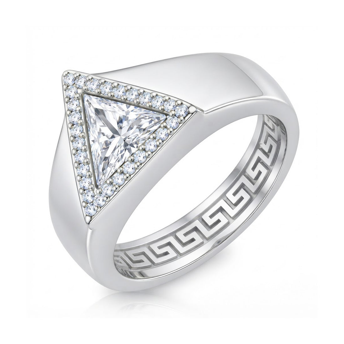 Trillion Cut Signet Diamond Ring