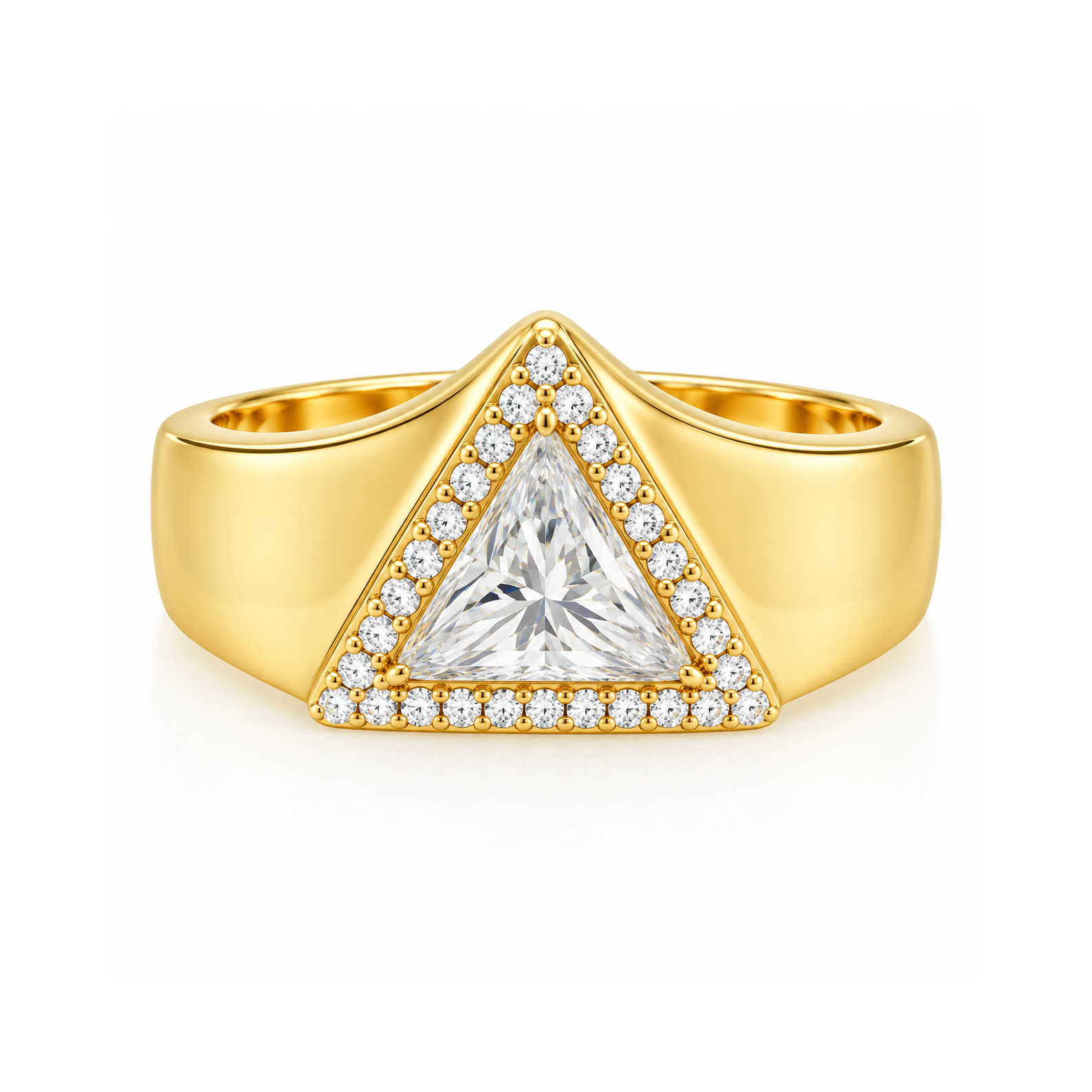 Trillion Cut Signet Diamond Ring