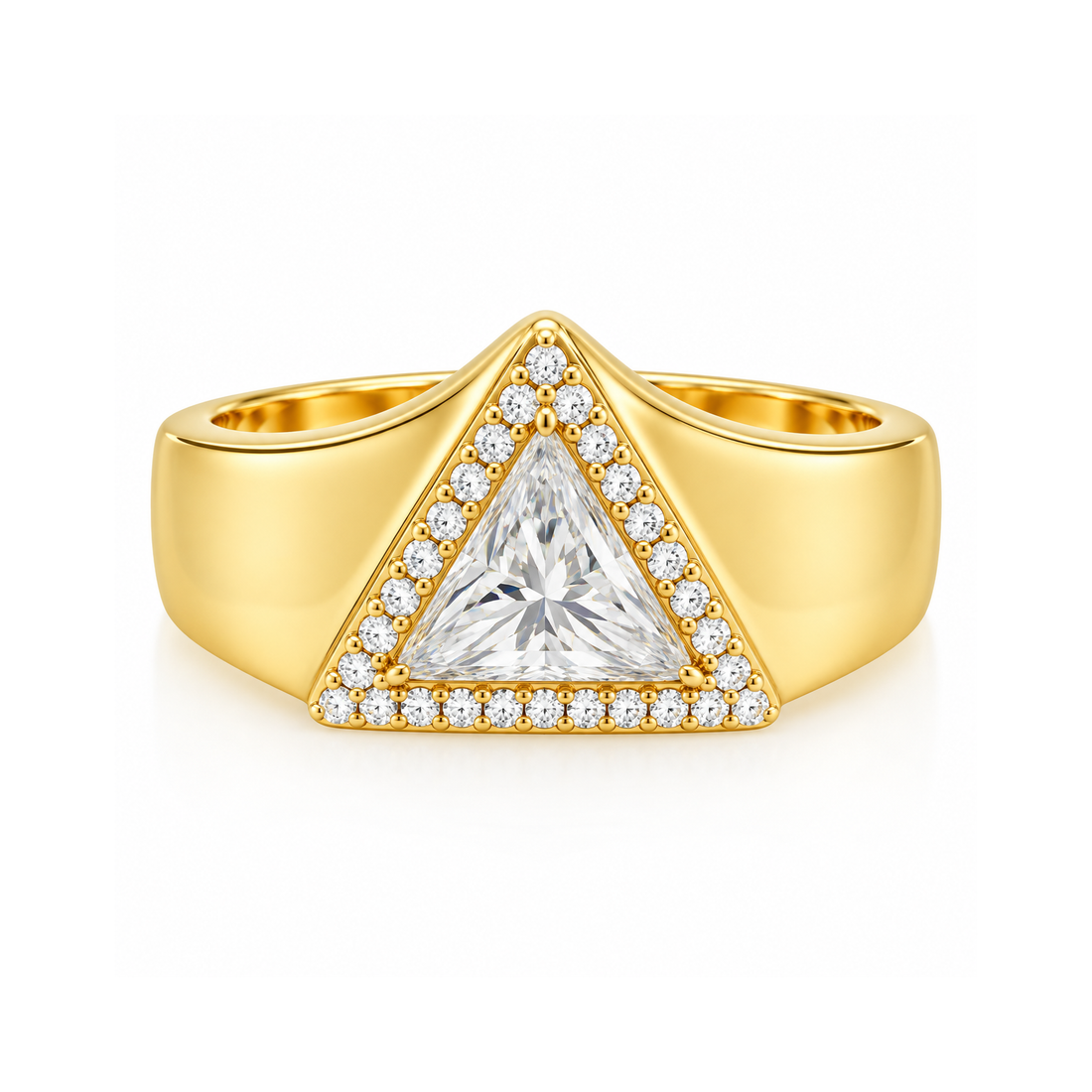 Trillion Cut Signet Diamond Ring