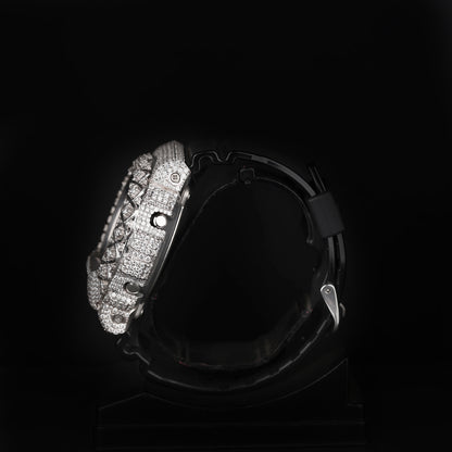 hip hop style digital watch with full diamond setting and led time display
