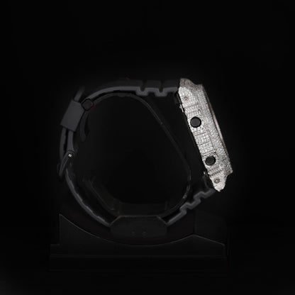 hip hop style digital watch with full diamond setting and led time display